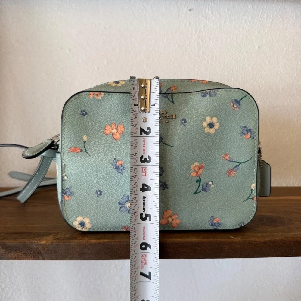 Coach C8699 Mystical Floral Print Mini Camera Crossbody Bag Light‎ Teal